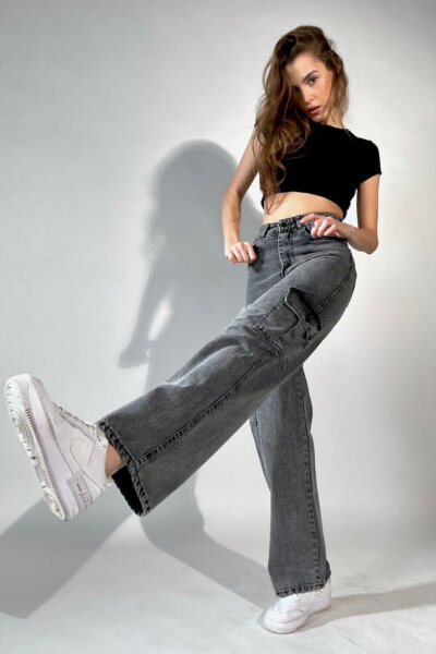 Podnie Damskie  Egular Fit Pocket Jeans