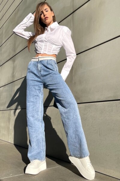 Spodnie Damskie Palazzo simply waist jeans