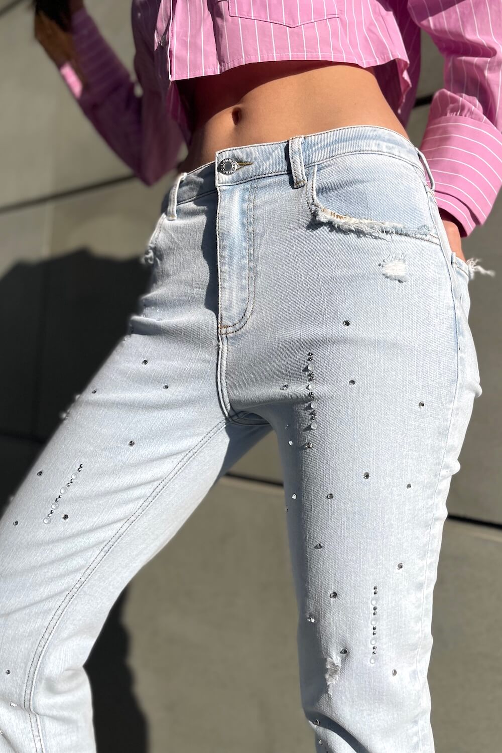 Spodnie Damskie Jeans Mom Fit